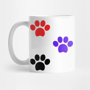 blue red black dog paws design Mug